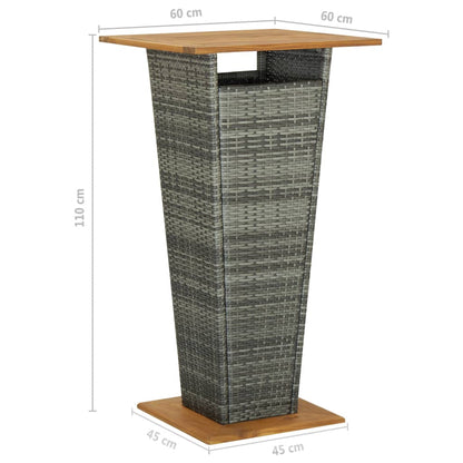 Set da Bar da Giardino 5 pz con Cuscini in Polyrattan Grigio | homemem39
