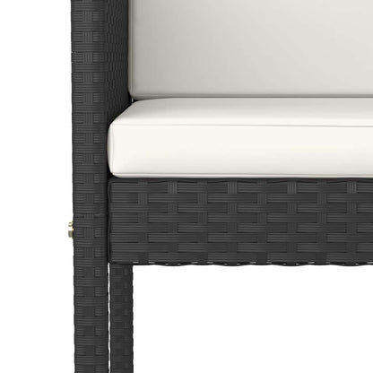 Set Bar da Giardino 5 pz con Cuscini in Polyrattan Nero | homemem39