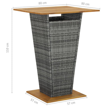 Set da Bar da Giardino 5 pz con Cuscini in Polyrattan Grigio - homemem39