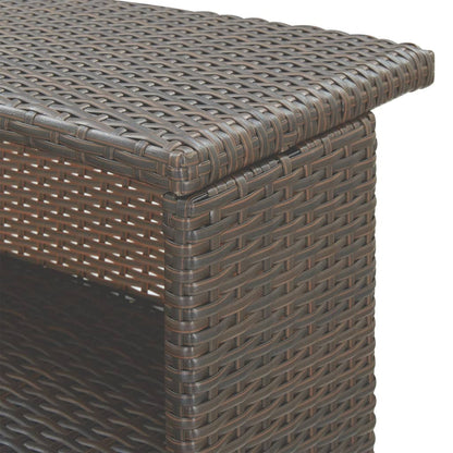 3 pc Garden Bar Set with Brown Polyrattan Cushions