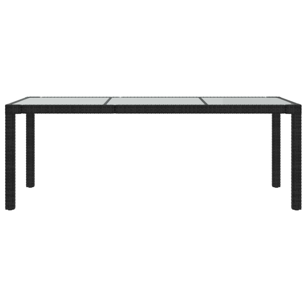 7-piece Garden Dining Set with Black Polyrattan Cushions