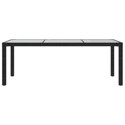 7-piece Garden Dining Set with Black Polyrattan Cushions