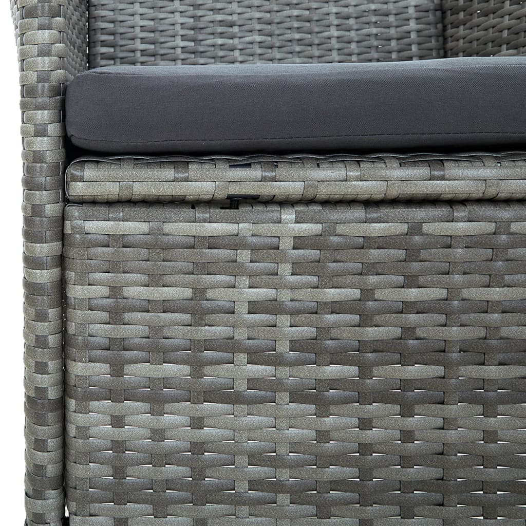 Set da Pranzo da Esterno 5 pz con Cuscini in Polyrattan Grigio | homemem39