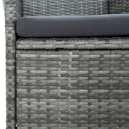 Set da Pranzo da Esterno 5 pz con Cuscini in Polyrattan Grigio | homemem39
