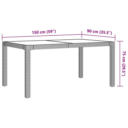 Set da Giardino 7 pz con Cuscini in Polyrattan Nero e Grigio | homemem39