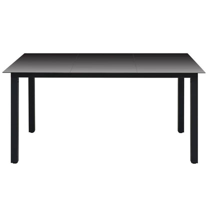 Set da Pranzo da Giardino 5 pz con Cuscini in Polyrattan Nero