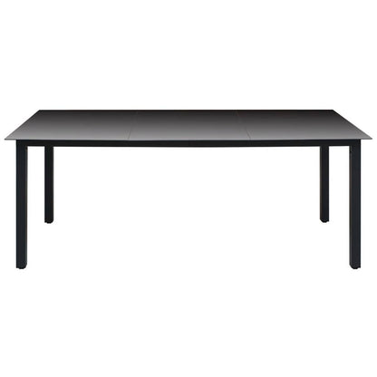 Set da Pranzo da Giardino 7 pz Nero con Cuscini in Polyrattan