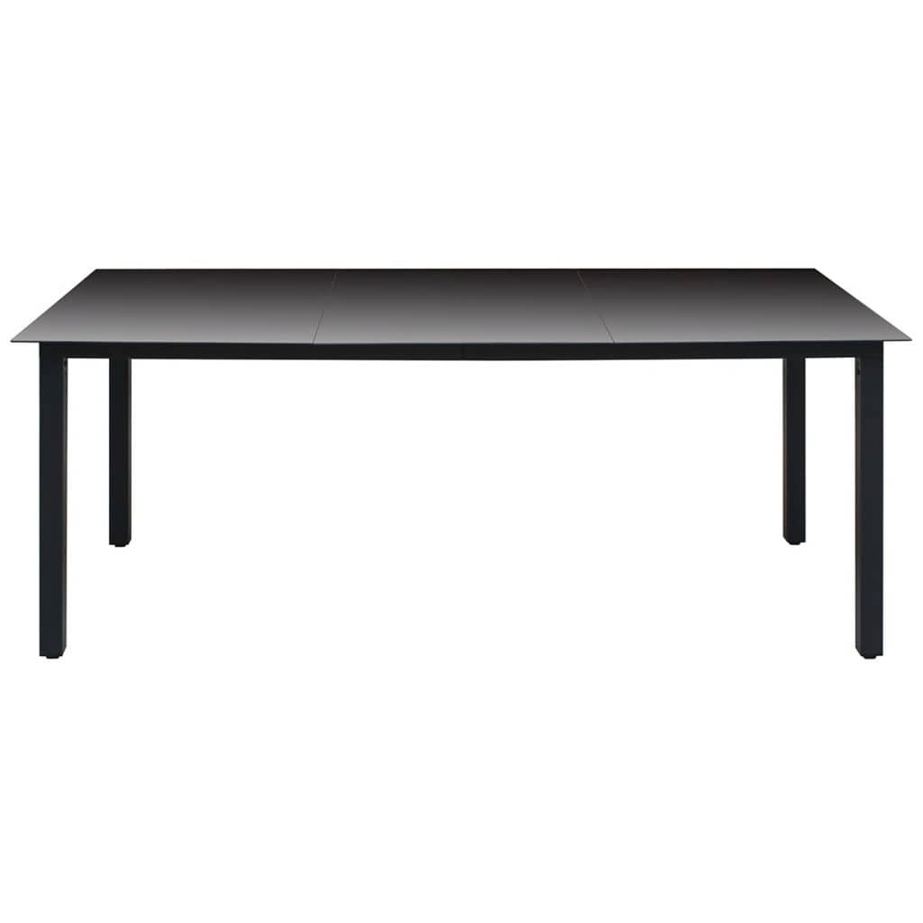 Set da Pranzo da Giardino 9 pz con Cuscini Nero in Polyrattan