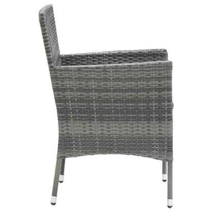 Set da Pranzo da Giardino 7 pz con Cuscini in Polyrattan Grigio | homemem39