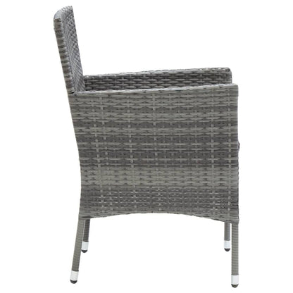 Set Pranzo da Giardino 9 pz con Cuscini in Polyrattan Grigio | homemem39