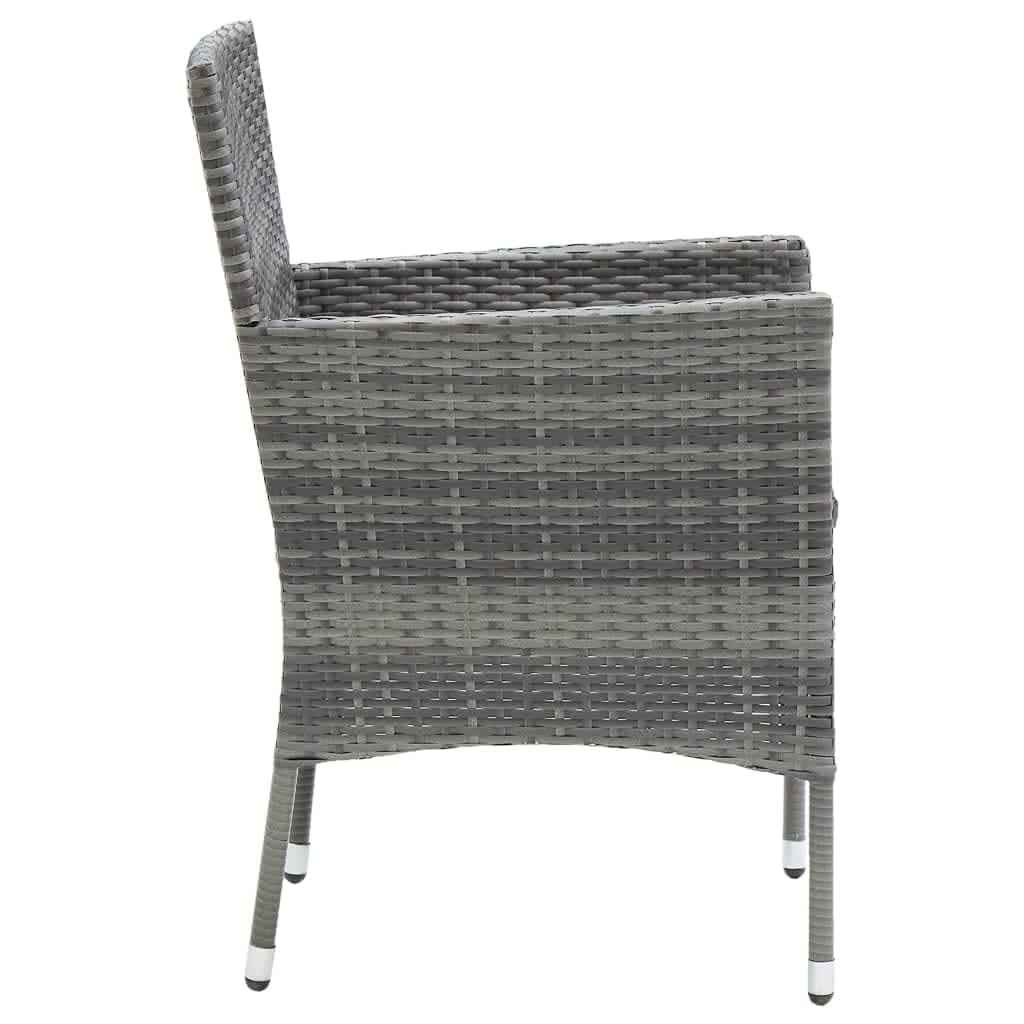 Set Pranzo da Giardino 9 pz con Cuscini in Polyrattan Grigio - homemem39
