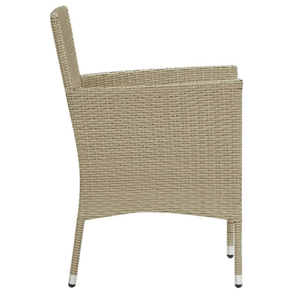 Set da Pranzo da Giardino 3 pz con Cuscini in Polyrattan Beige - homemem39