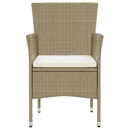 Set Pranzo da Giardino 5 pz con Cuscini in Polyrattan Beige - homemem39