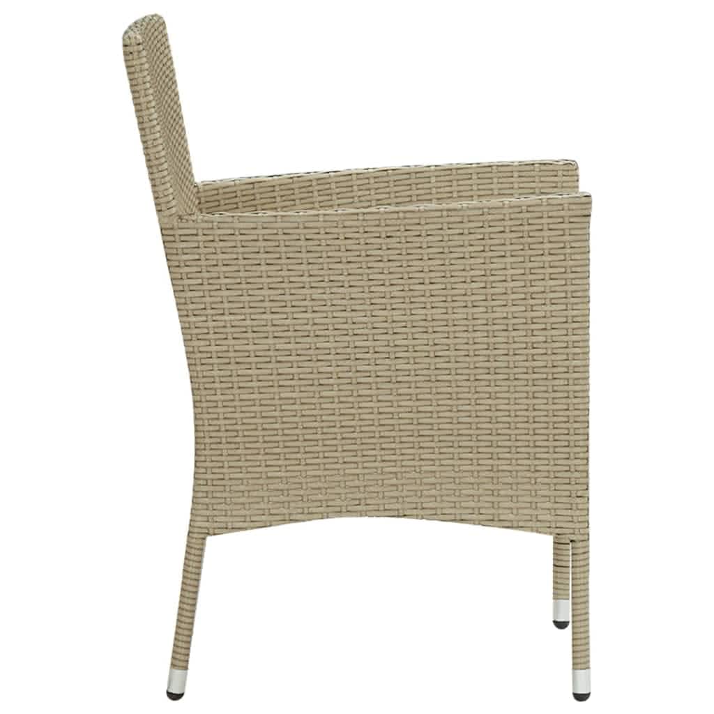 Set Pranzo da Giardino 5 pz con Cuscini in Polyrattan Beige | homemem39