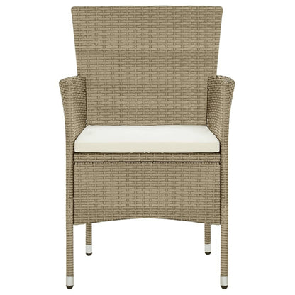 Set Pranzo da Giardino 9 pz con Cuscini in Polyrattan Beige - homemem39