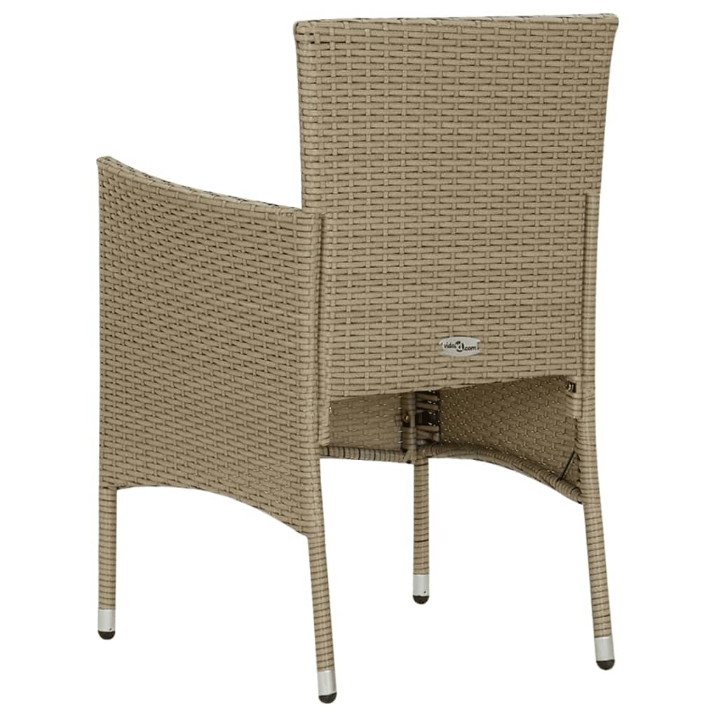 Set Pranzo da Giardino 9 pz con Cuscini in Polyrattan Beige - homemem39