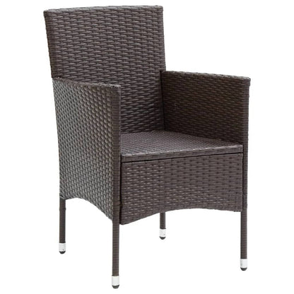 Set Pranzo da Giardino 9 pz con Cuscini in Polyrattan Marrone | homemem39