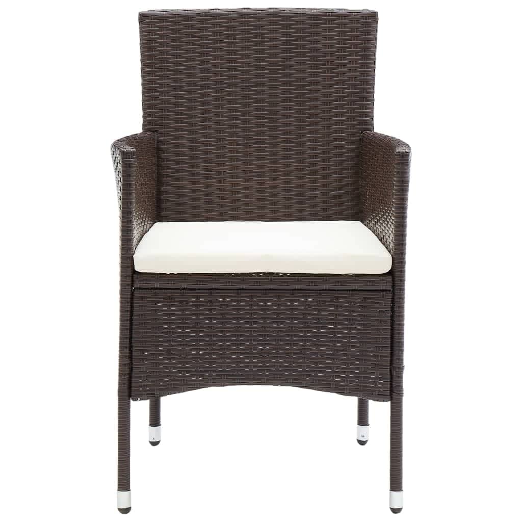 Set Pranzo da Giardino 9 pz con Cuscini in Polyrattan Marrone | homemem39