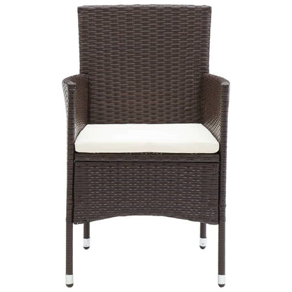 Set Pranzo da Giardino 9 pz con Cuscini in Polyrattan Marrone | homemem39