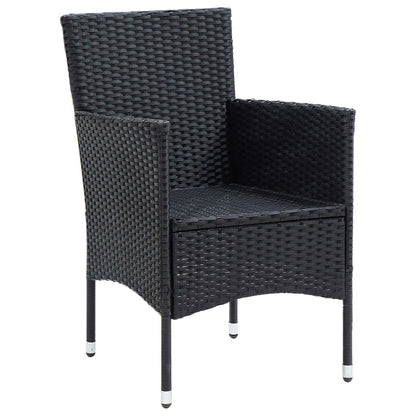Set da Pranzo per Giardino 5 pz con Cuscini Polyrattan Nero | homemem39