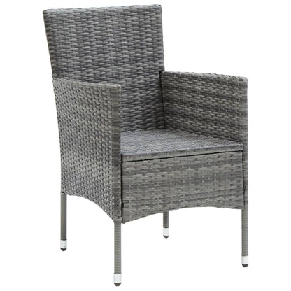 Set da Pranzo per Giardino 7 pz con Cuscini Polyrattan Grigio | homemem39