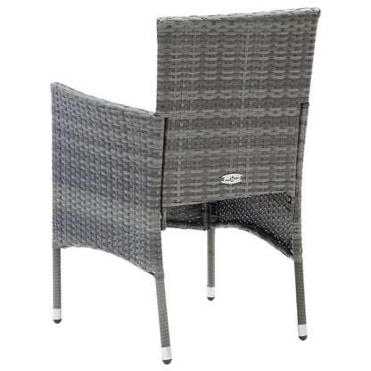 Set Pranzo da Giardino 9 pz con Cuscini in Polyrattan Grigio - homemem39