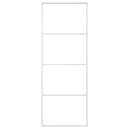 Porta Scorrevole in Vetro ESG e Alluminio 76x205 cm Bianca