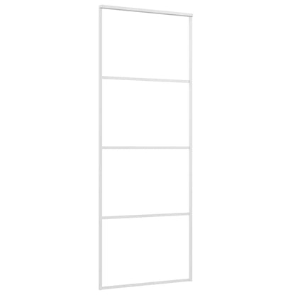 Porta Scorrevole in Vetro ESG e Alluminio 75x205 cm Bianca