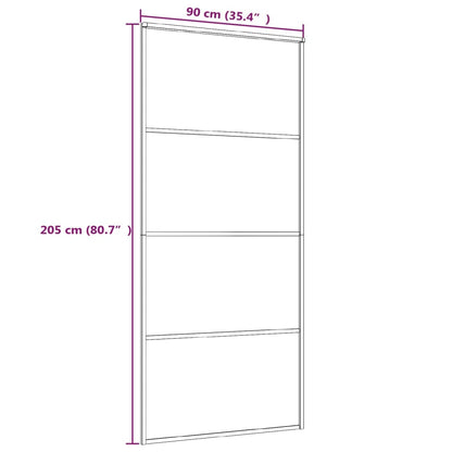 Porta Scorrevole Vetro Smerigliato ESG Alluminio 90x205 cm Nera - homemem39