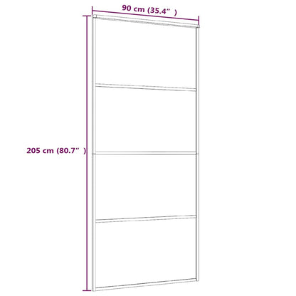 Porta Scorrevole in Vetro ESG e Alluminio 90x205 cm Bianca | homemem39