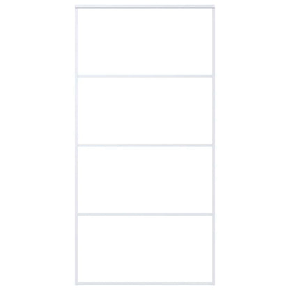 Porta Scorrevole in Vetro ESG e Alluminio 102,5x205 cm Bianca