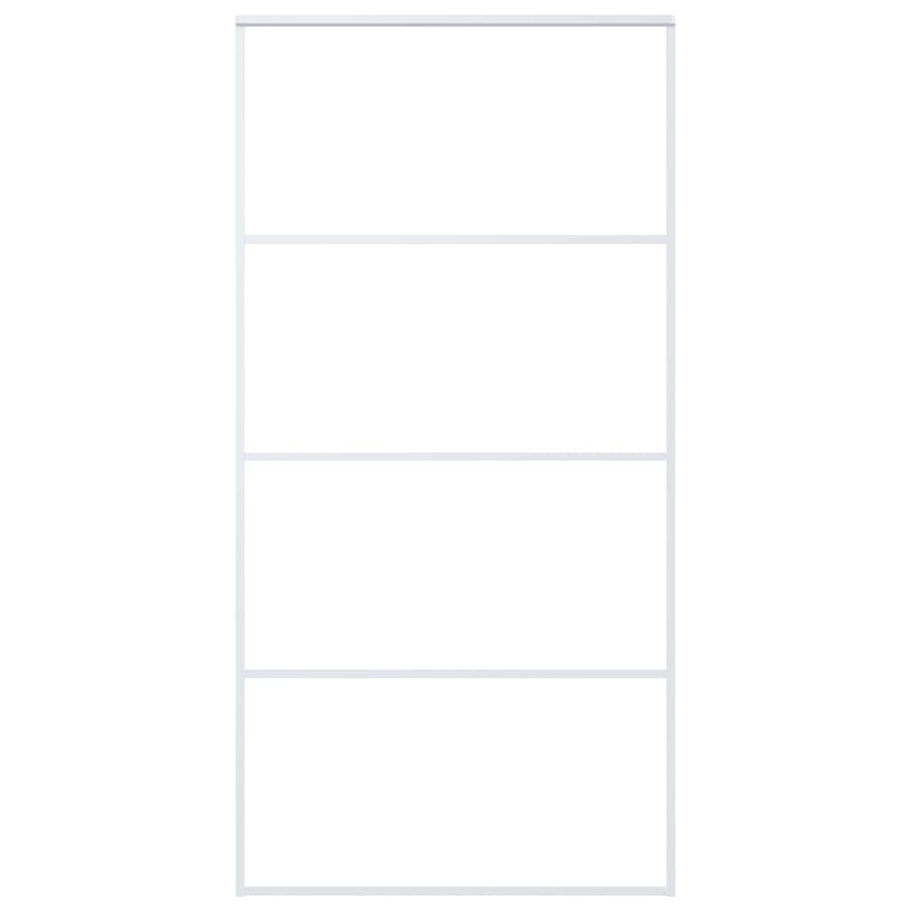 Porta Scorrevole in Vetro ESG e Alluminio 102,5x205 cm Bianca