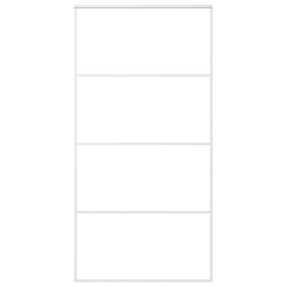 Porta Scorrevole in Vetro ESG e Alluminio 102,5x205 cm Bianca