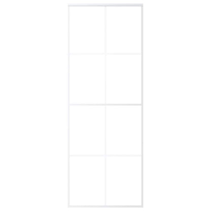 Porta Scorrevole in Vetro ESG e Alluminio 76x205 cm Bianca | homemem39