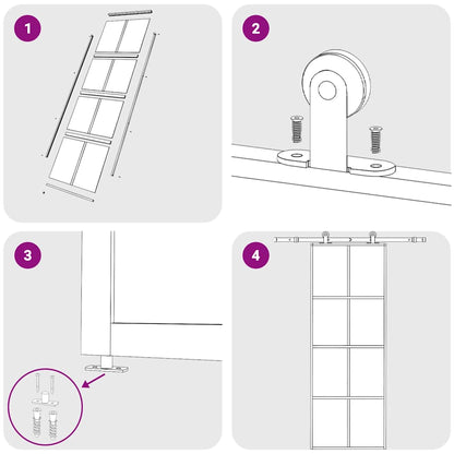 Porta Scorrevole in Vetro ESG e Alluminio 76x205 cm Bianca | homemem39
