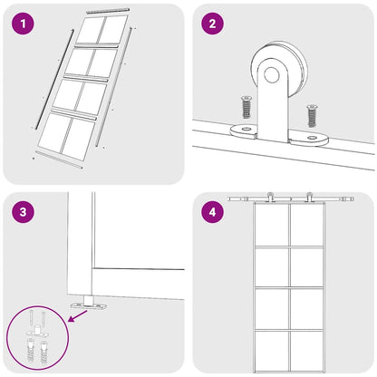 Porta Scorrevole Nera 90x205 cm in Vetro ESG e Alluminio | homemem39