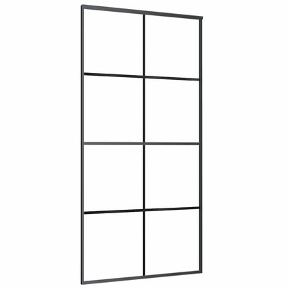 Porta Scorrevole Nera 102,5x205 cm in Vetro ESG e Alluminio | homemem39