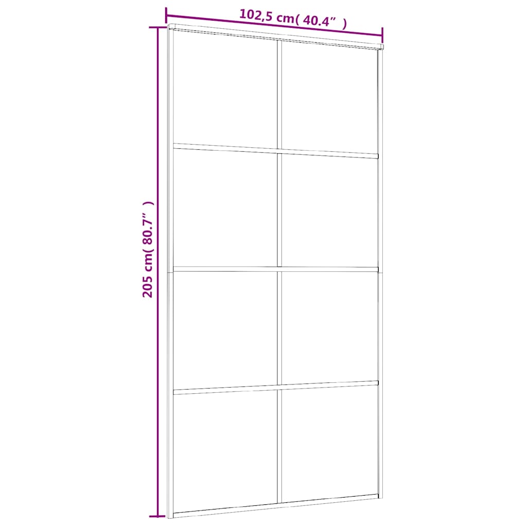 Porta Scorrevole Nera 102,5x205 cm in Vetro ESG e Alluminio | homemem39