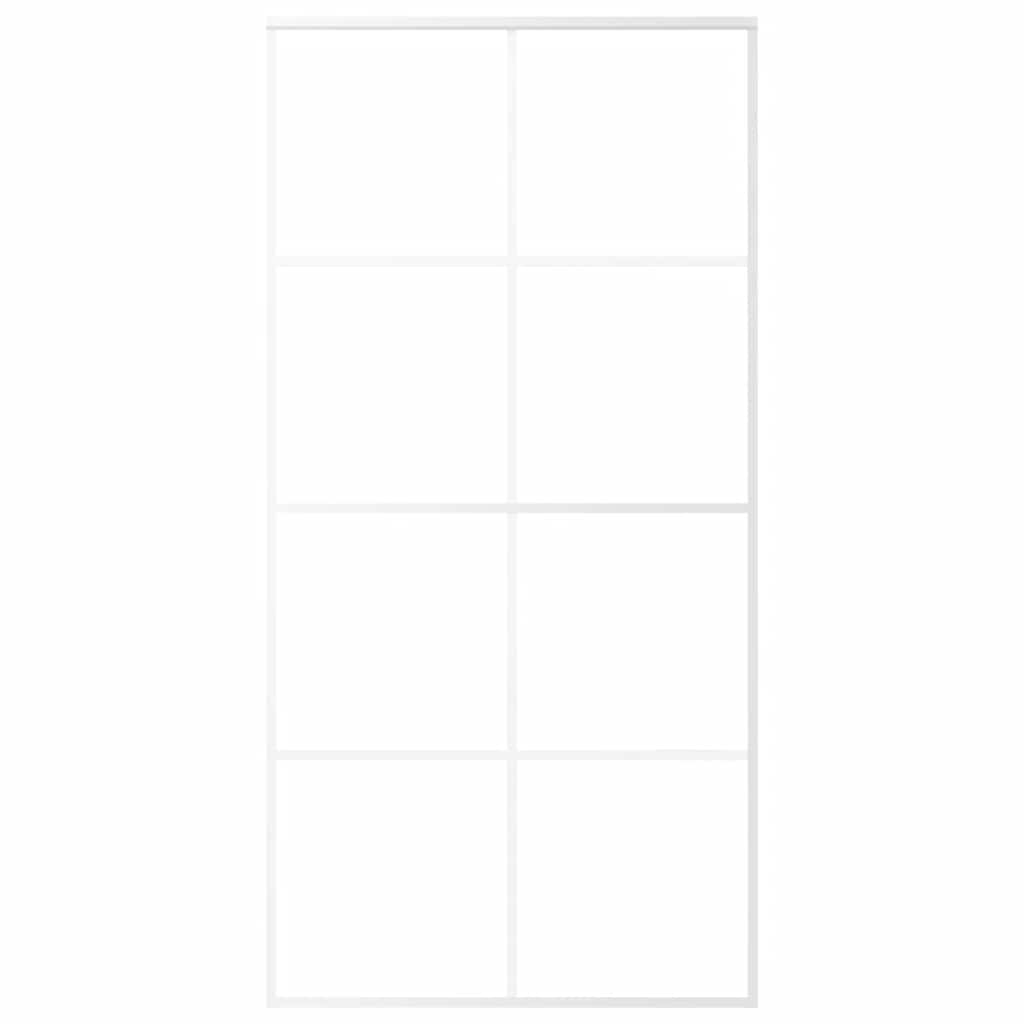 Porta Scorrevole in Vetro ESG e Alluminio 102,5x205 cm Bianca