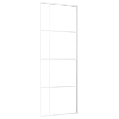 Porta Scorrevole ESG Vetro e Alluminio 76x205 cm Bianca | homemem39