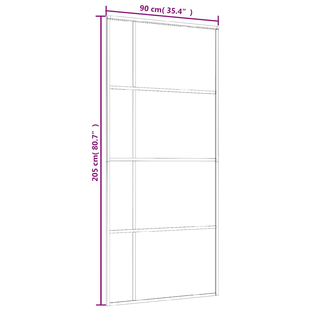Porta Scorrevole in Vetro ESG e Alluminio 90x205 cm Bianca | homemem39