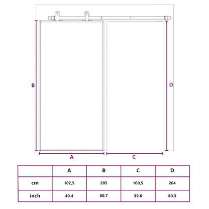 Porta Scorrevole in Vetro ESG e Alluminio 102,5x205 cm Nera | homemem39