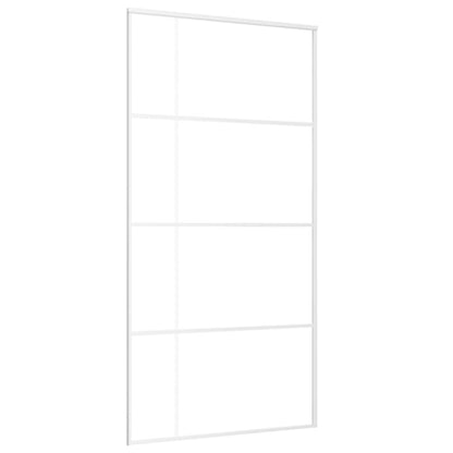 Porta Scorrevole in Vetro ESG e Alluminio 102,5x205 cm Bianca | homemem39