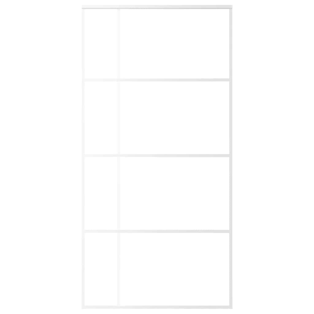 Porta Scorrevole in Vetro ESG e Alluminio 102,5x205 cm Bianca | homemem39