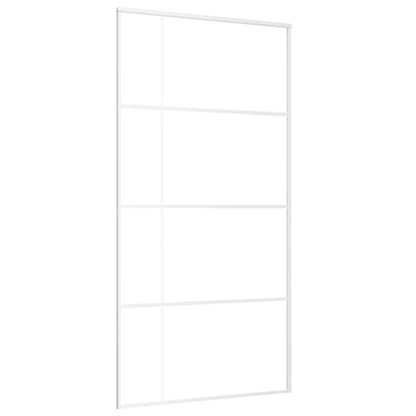 Porta Scorrevole in Vetro ESG e Alluminio 102,5x205 cm Bianca