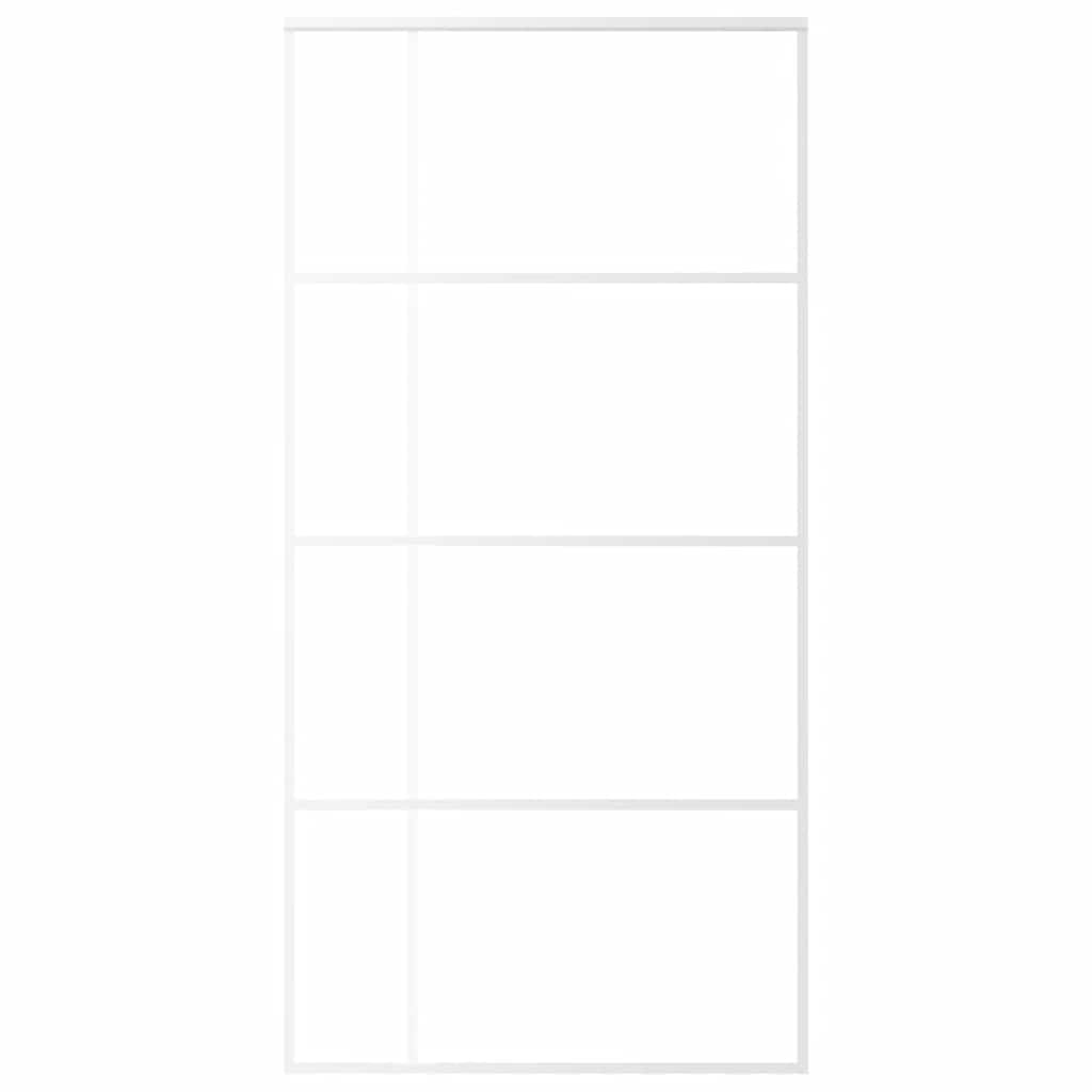Porta Scorrevole in Vetro ESG e Alluminio 102,5x205 cm Bianca | homemem39