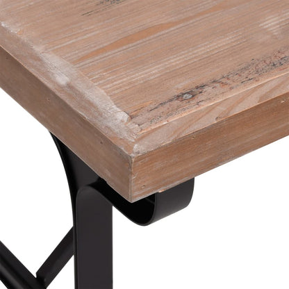 Tavolo da Pranzo 110x65x82cm in Legno Massello di Abete e Ferro - homemem39
