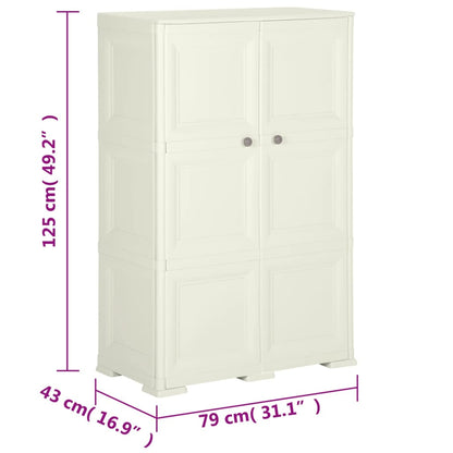 Armadietto in Plastica 79x43x125 cm Effetto Legno Vaniglia - homemem39