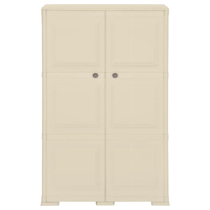 Armadietto in Plastica 79x43x125 cm Effetto Legno Bianco Angora - homemem39
