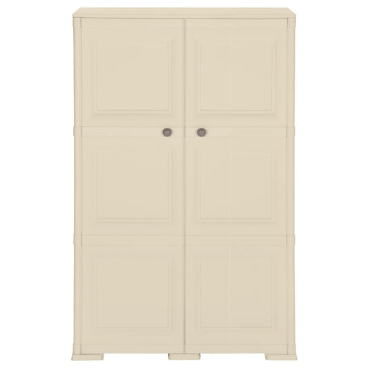 Armadietto in Plastica 79x43x125 cm Effetto Legno Bianco Angora - homemem39